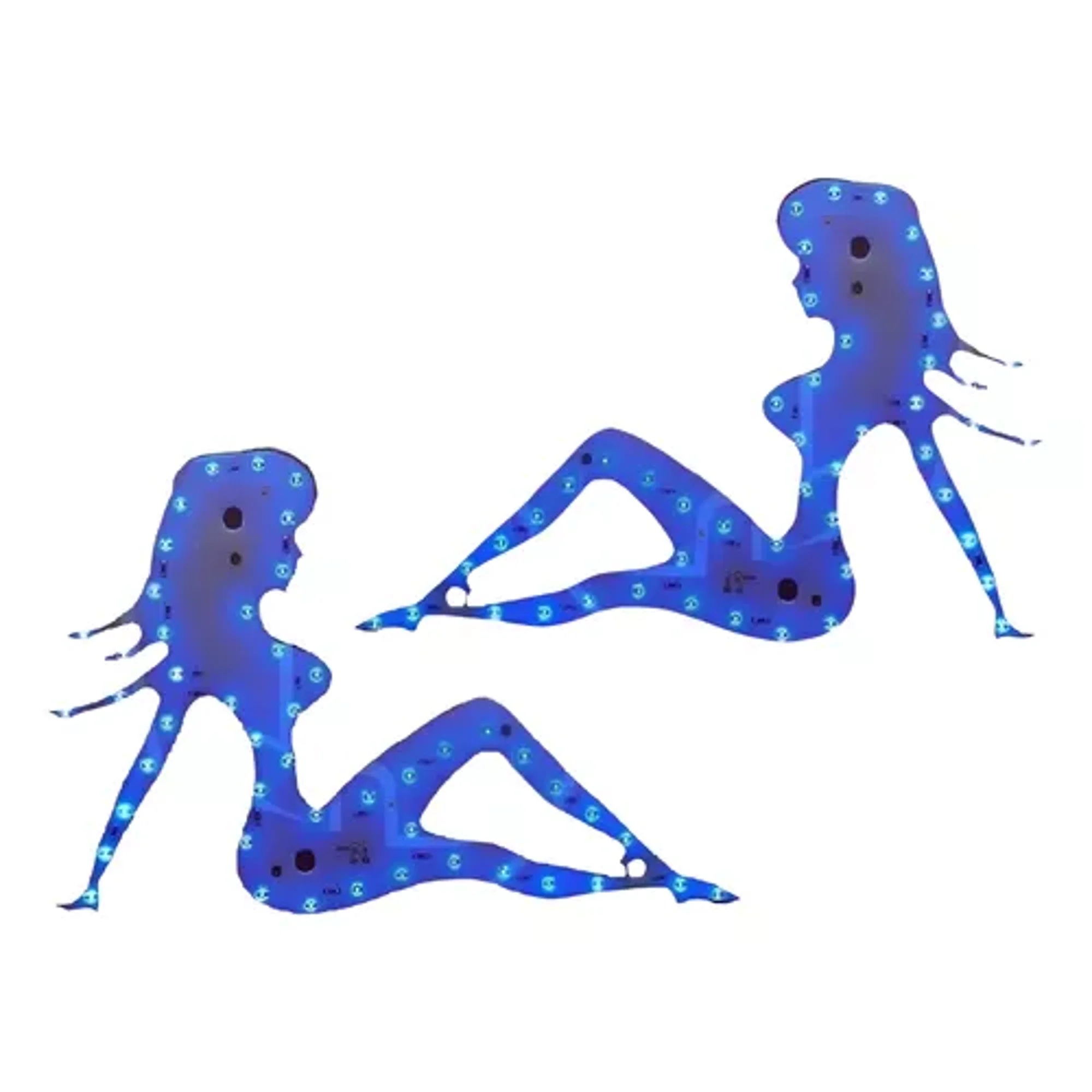 Genérico - Par De Led Grande De Camión Silueta De Mujer Leds 12v Azul