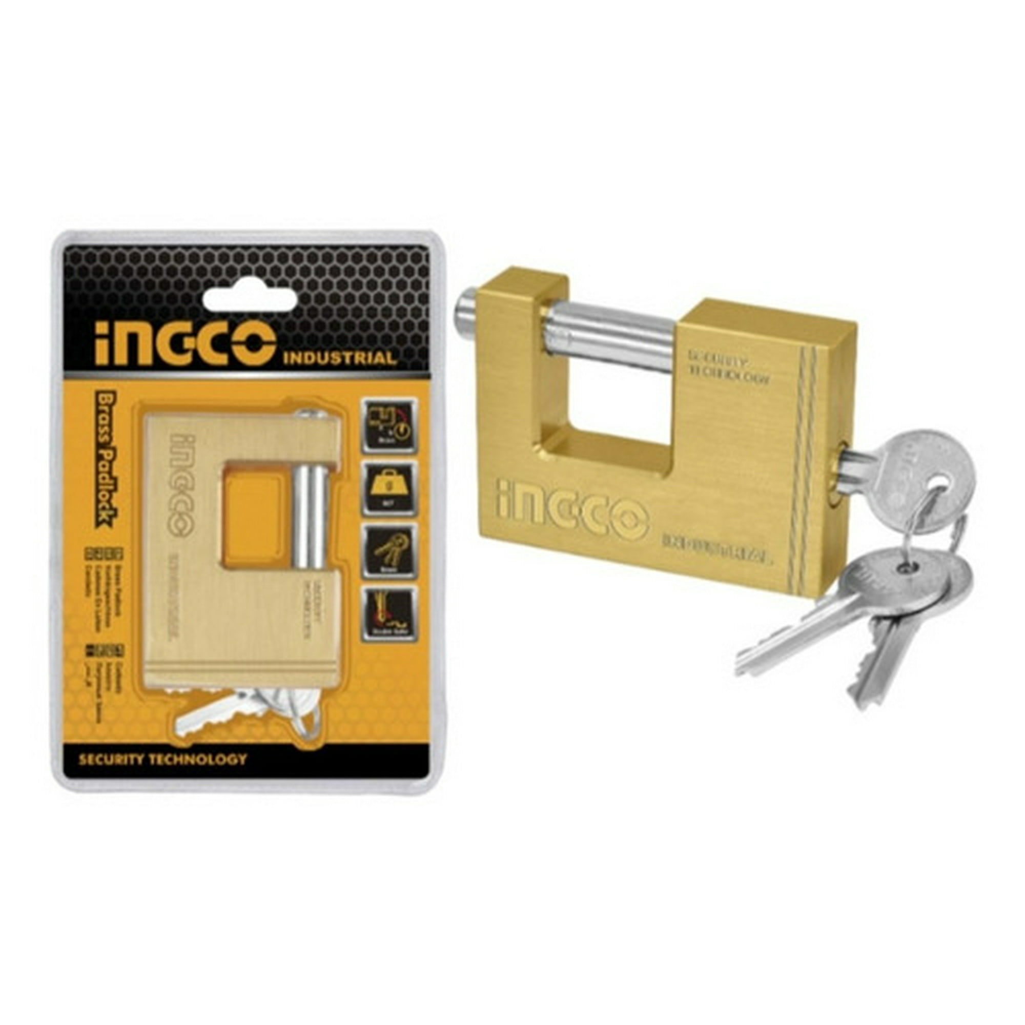 Candado De Seguridad Bloque Tipo C Industrial 70mm Ingco Dbbpl0702