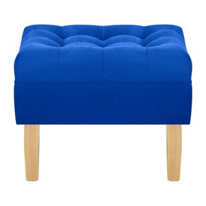 Bodevir - Pouf Wood 1C Felpa 05 Azul Rey
