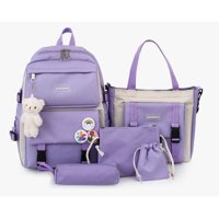 Riqui - Mochila Escolar 5 Piezas Kit Violeta