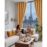 Mylhogar - Juego De Cortinas Blackout Premium Engomadas