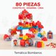 thumbnail image 3 of Bloques De Construcción Grandes 80 Piezas Para Niños Infantil rojo, 3 of 8