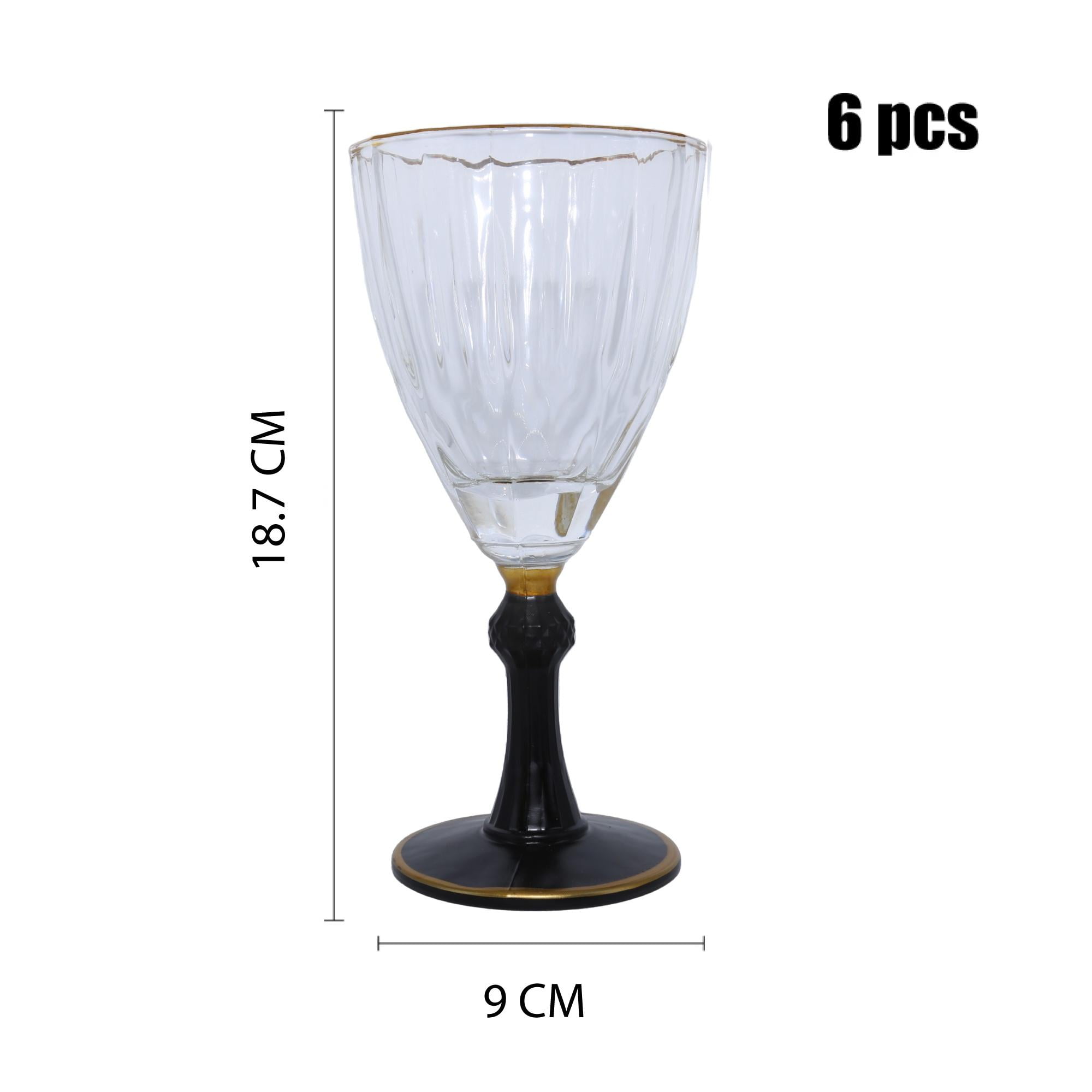 Xianzhu - Copa Tallada De Vino Con Borde Dorado 300ml - 6 Unidades