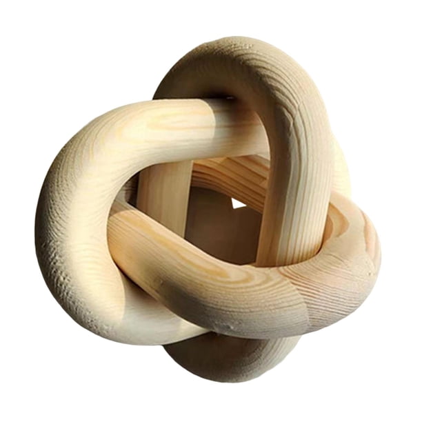 Nudo De Madera De Decoración De Eslabones De Cadena De 3 Eslabones Tallados A Mano Para Decoración De Estantes De Madera