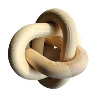 Bothyi - Nudo De Madera De Decoración De Eslabones De Cadena De 3 Eslabones Tallados A Mano Para Decoración De Estantes De Madera