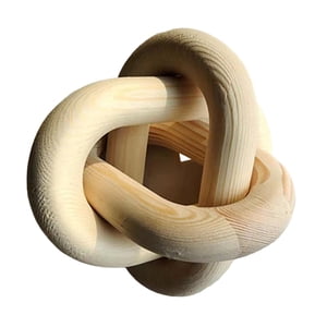 Bothyi - Nudo De Madera De Decoración De Eslabones De Cadena De 3 Eslabones Tallados A Mano Para Decoración De Estantes De Madera