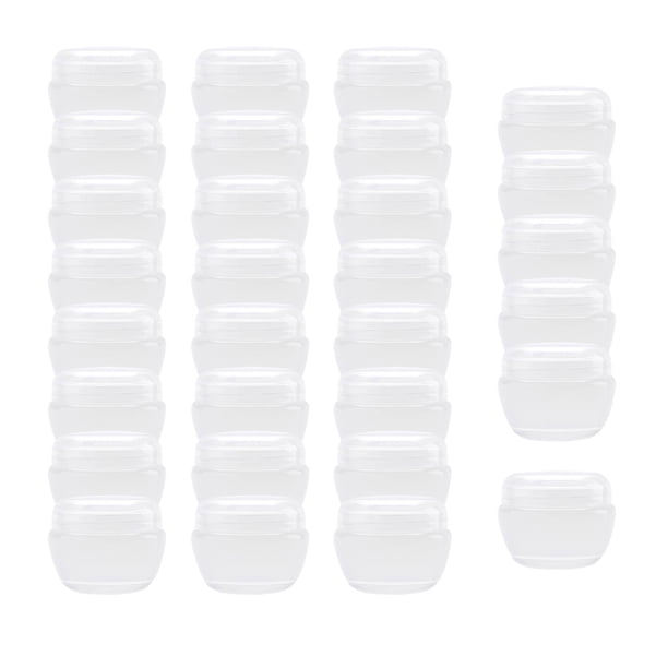 30 Tarros de Cosméticos con Tapas, Pequeños Recipientes de Almacenamiento Recargables Portátiles a Prueba de Fugas Vacíos para Crema de Ojos, Bálsamo, Translúcido