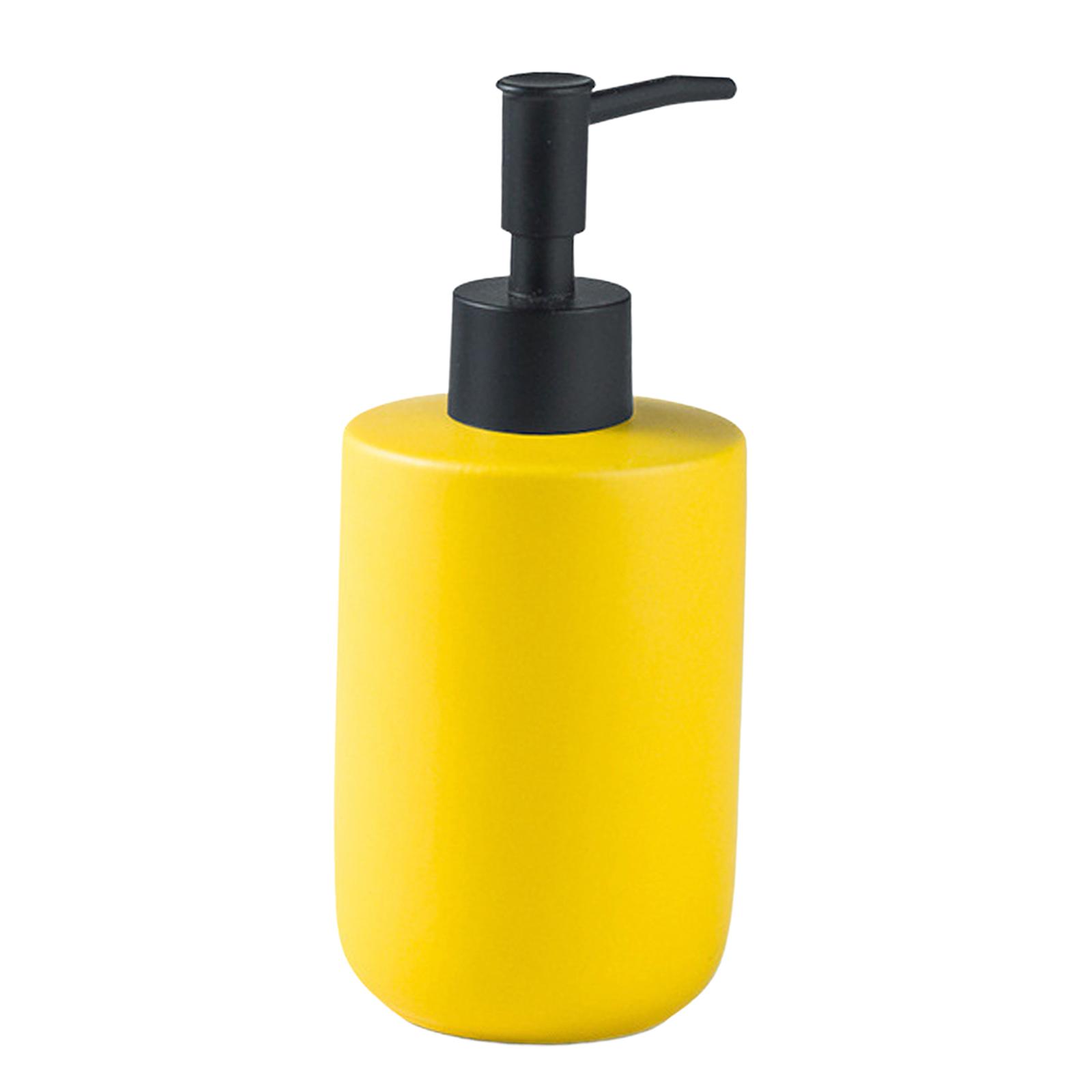 Magideal - Botella De Bomba Vacía De Cerámica, Botellas Vacías Con Bomba, Contenedores Reutilizables, Botellas Recargables Para Inodoro, Cocina, Hogar, Baño , Amarillo