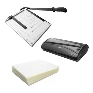 Creaprint - Pvc Laminadora A4 Térmica + 100 Laminas + Guillotina