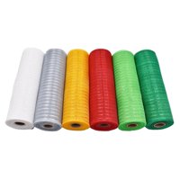 Magideal - 6 Rollos De Cinta De Malla De 10 Yardas, Rollos De Papel De Aluminio Metálico, Cinta Para Envolver Y Recortar Para Suministros De Corona, Artesanía