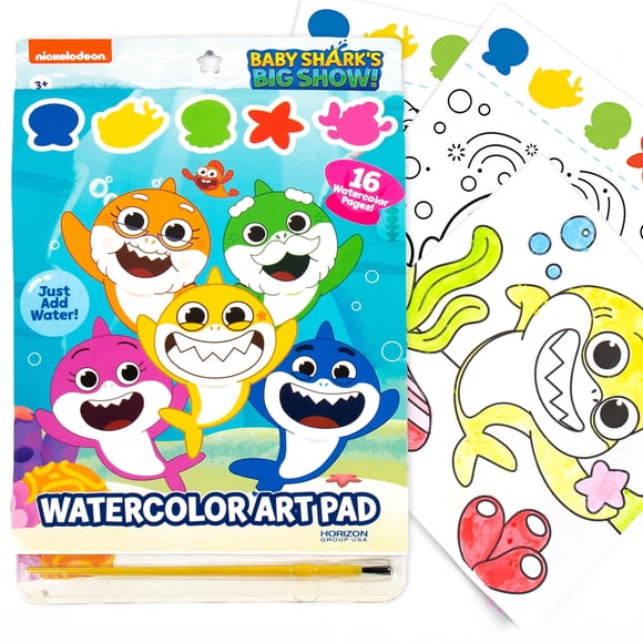 Cuaderno artístico en acuarela Horizon Group USA Baby Shark 3 Years