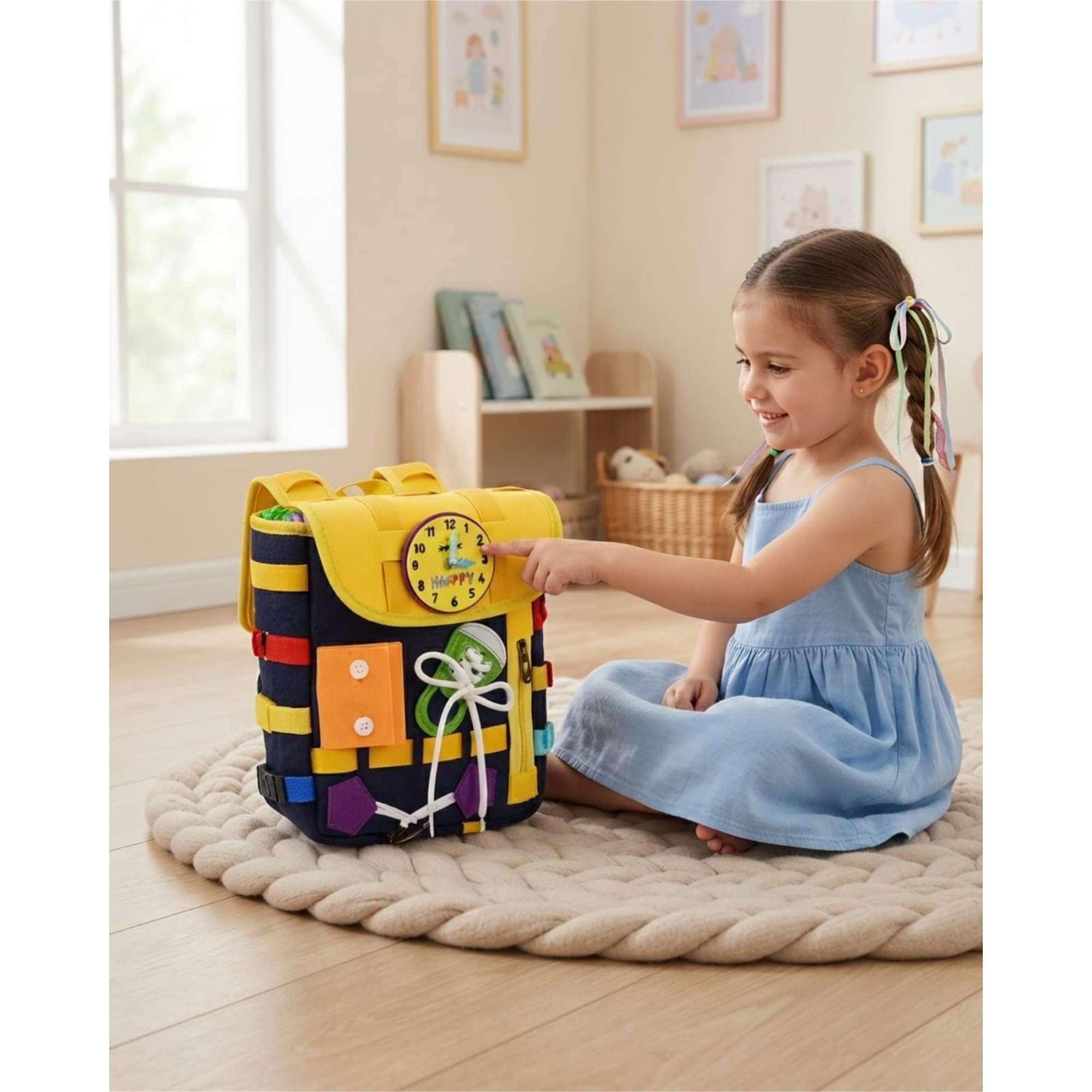 Mylhogar - Mochila Sensorial Montessori Juguete Educativo Estimulación Temprana