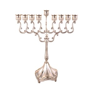 Magideal - Portavelas De 9 Ramas, Candelabros De Mesa, Candelabros De Metal, Hanukkah, Menorah Para Fiesta De Aniversario, Adorno De Decoración De Boda Argén