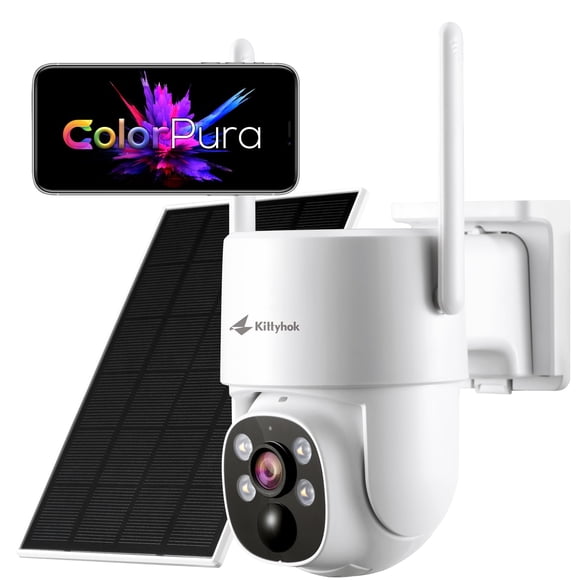 Cámara de Seguridad Solar Inalámbrica Kittyhok 2K PTZ