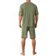 thumbnail image 3 of INSPIRE CHIC Conjunto de Pijama de Verano para Hombre con Mangas Cortas y Cuello Redondo con Bolsillos L Verde Oliva, 3 of 5