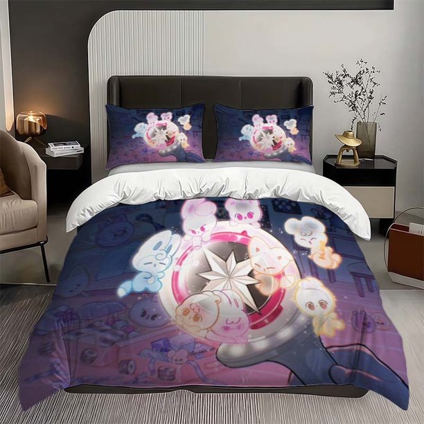 3pcs Stray K-Ids Star Mirror Summoning Party Themed Bedding Three-Piece Set Duvet Cover Pillowcase Set Soft