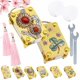 thumbnail image 1 of Mini prensa flores llavero kit completo oro metal miniatura conservación senderismo manualidades, 1 of 4