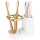 thumbnail image 1 of Portacepillos iDesign 8 cm Blanco/Dorado, 1 of 3