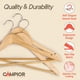 thumbnail image 4 of Perchas de madera Campior, paquete de 100, gancho giratorio resistente, 4 of 7