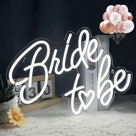 Letrero de Neón Bride to Be BerniceKelly Luz LED Blanca USB