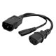 thumbnail image 5 of Nuevo Cable Adaptador De Corriente IEC320-C14 A C13 + C7 Macho A Hembra Conector De Servidor UPS De 3 Pines, 5 of 5