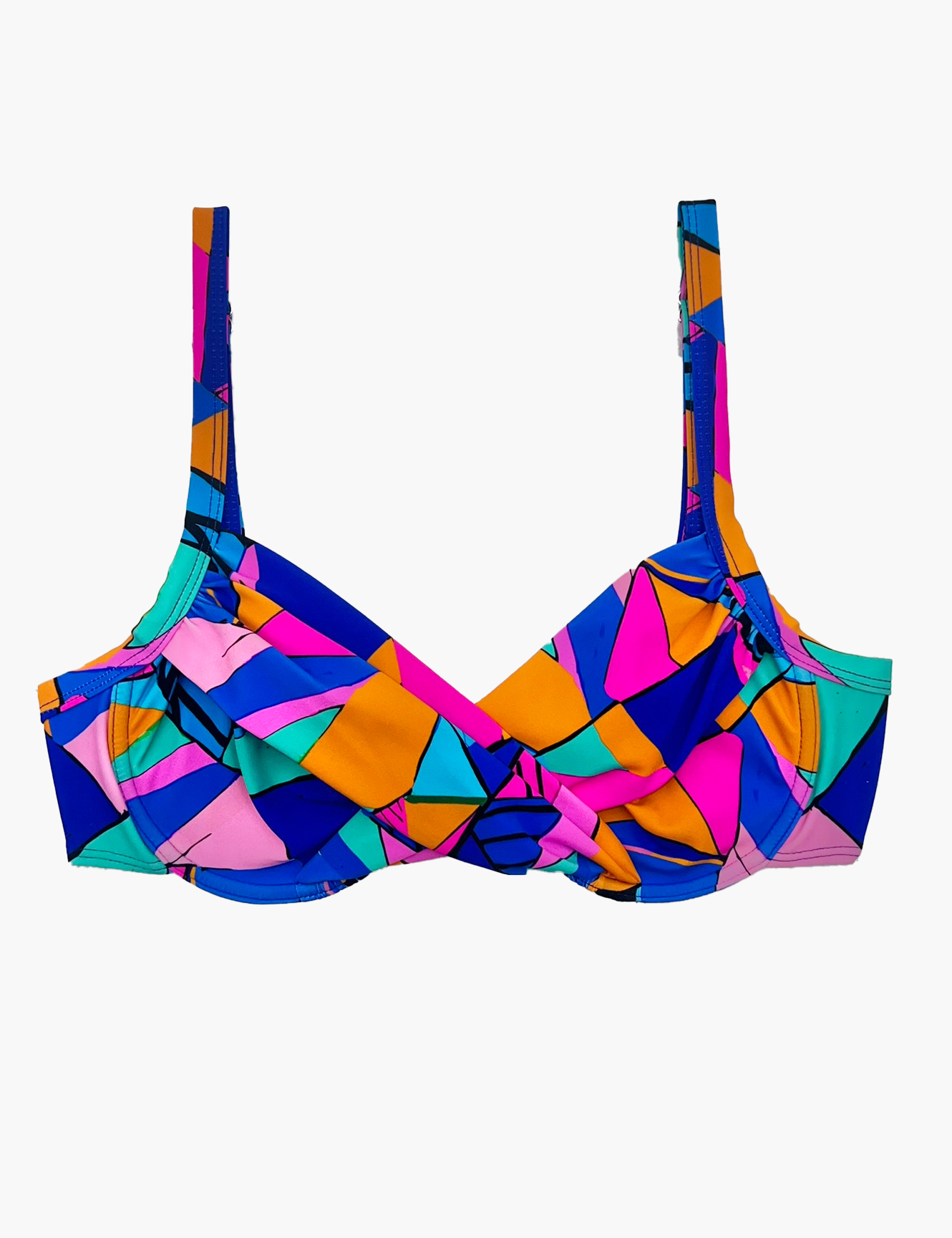 Samia - Bikini Estilo Sostén Torcido Copa C Estampado Azul