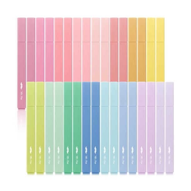 Set de iluminadores Mr. Pen Aesthetic, paquete de 32 unidades, punta cincelada, pastel