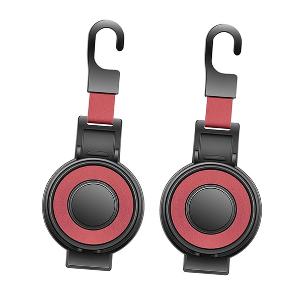 2x ganchos para asiento trasero de coche, soportes de gancho para reposacabezas de coche, soporte para vasos, fácil instalación, soporte para teléfono Rojo