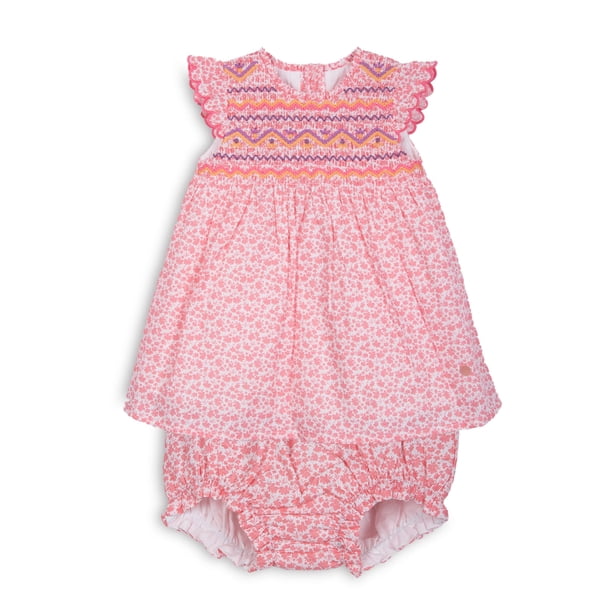Vestido Bebé Niña Estampado Floral Coral Pillin