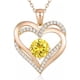 thumbnail image 1 of Collar Love Pendant Doble Corazón con Zirconia y Piedra de Nacimiento Plata, 1 of 3
