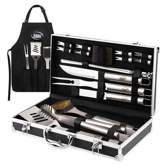 Grill Tools Kaluns, accesorios para barbacoa, acero inoxidable, 21 piezas
