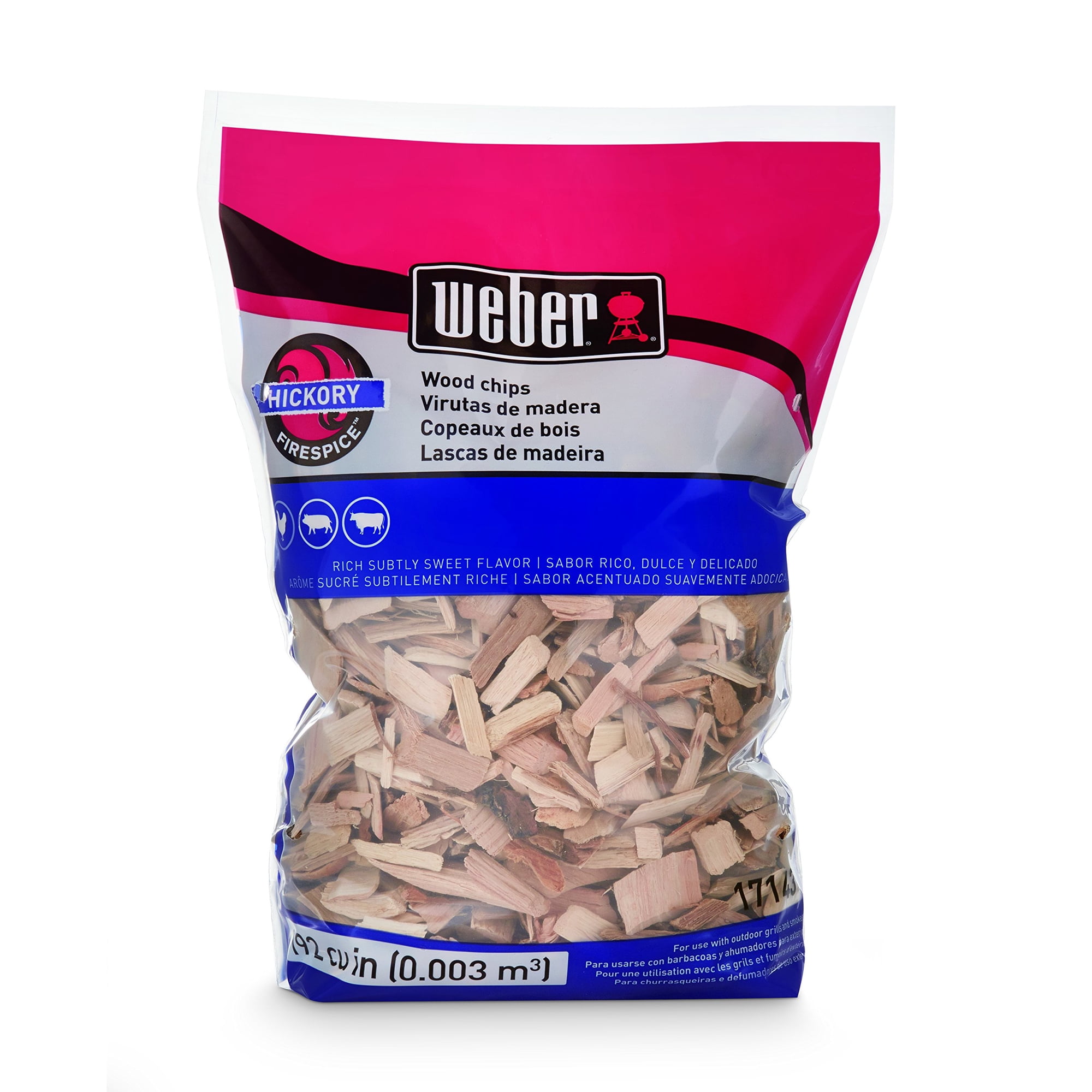 Astillas De Madera Weber Hickory Premium Para Ahumar Bbq 0,003 M³