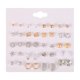 thumbnail image 1 of 20 Pares De Pendientes De Tuerca Geométricos De Perlas De Estrella De Cristal Coreano, Regalo De Joyería Para Mujer, 1 of 5
