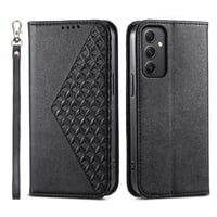 Funda Flip Foxdock Para Samsung Galaxy A35 , Estilo Billetera Con Diseño Rombo, Correa De Mano Y Soporte, Uso Diario