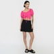 thumbnail image 4 of Blusa Mujer Crop Panal Manga Globo Fucsia Corona, 4 of 5