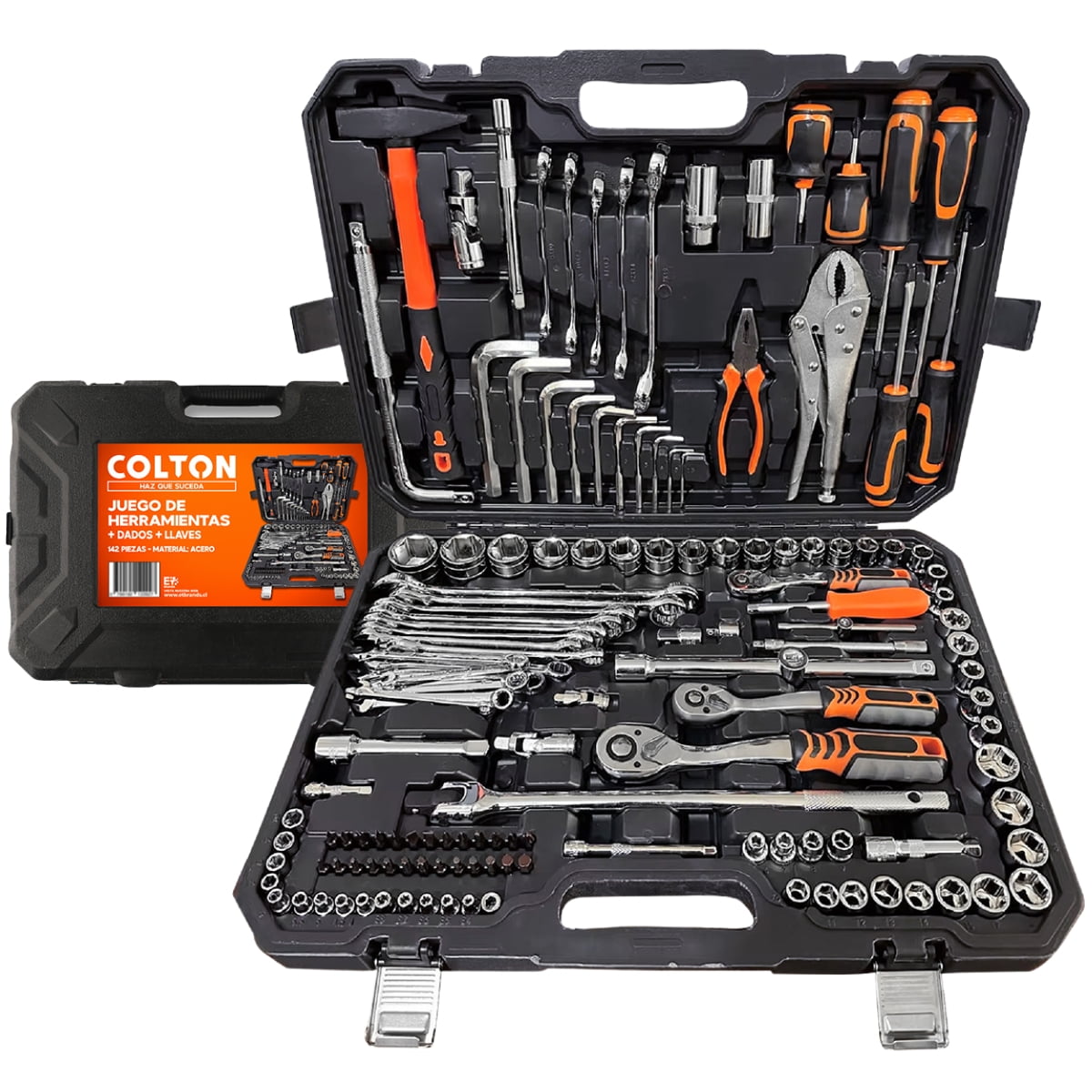 Colton - Set 142 Herramientas Manuales Combinadas Mecánicas Dados