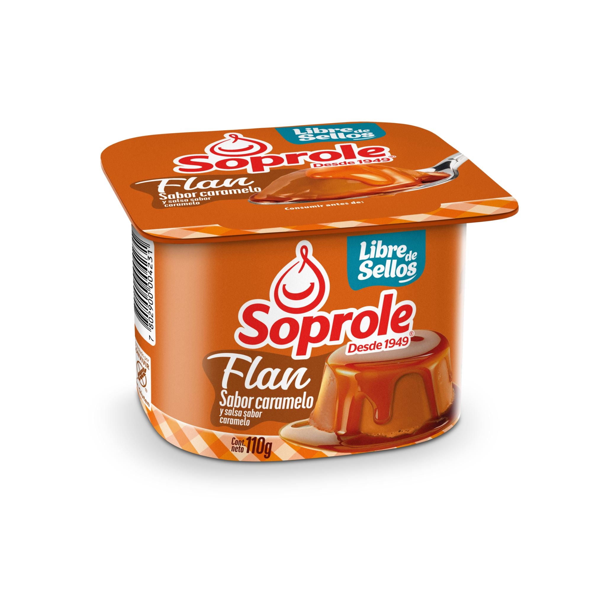 Flan Sabor Caramelo Pote 110 g Soprole