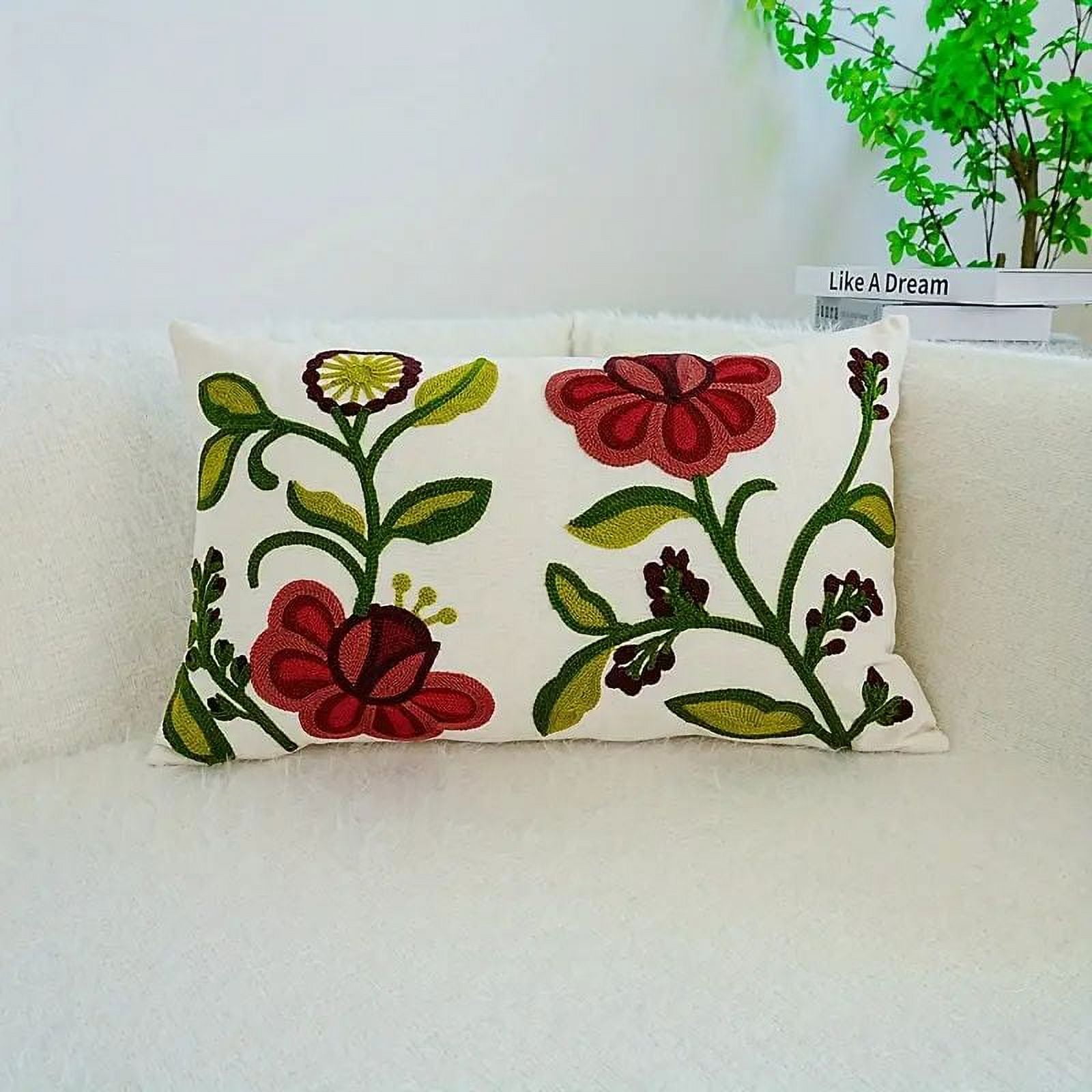 Homestore - Funda Cojin Bordada 30x50 Cm Enredadera