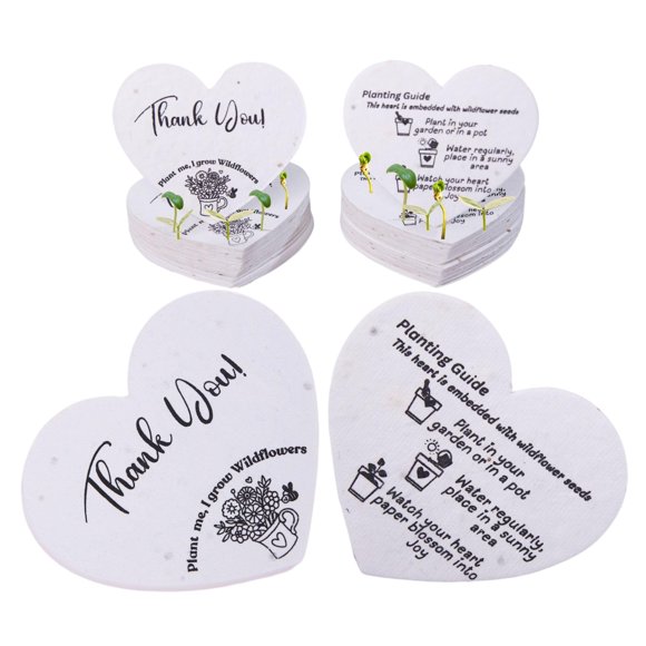 Tarjetas de agradecimiento de papel con semillas plantables ShiviaAryan, paquete de 50