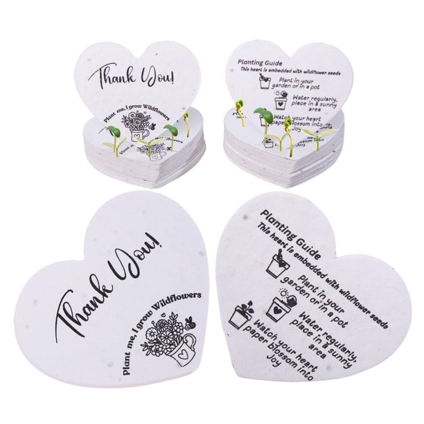Tarjetas de agradecimiento de papel con semillas plantables ShiviaAryan, paquete de 50