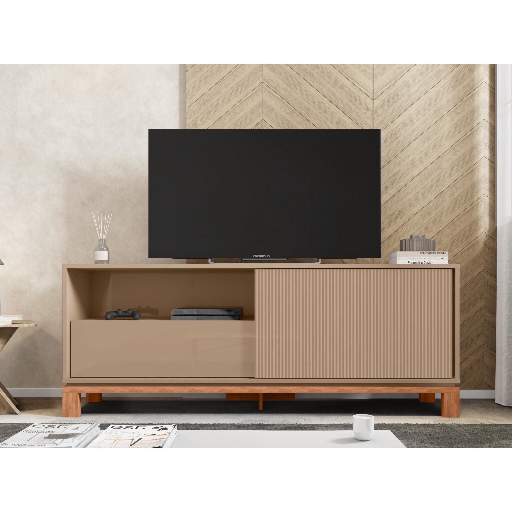 Decocasa - Rack 50"" Mondrian Gris - Castaño