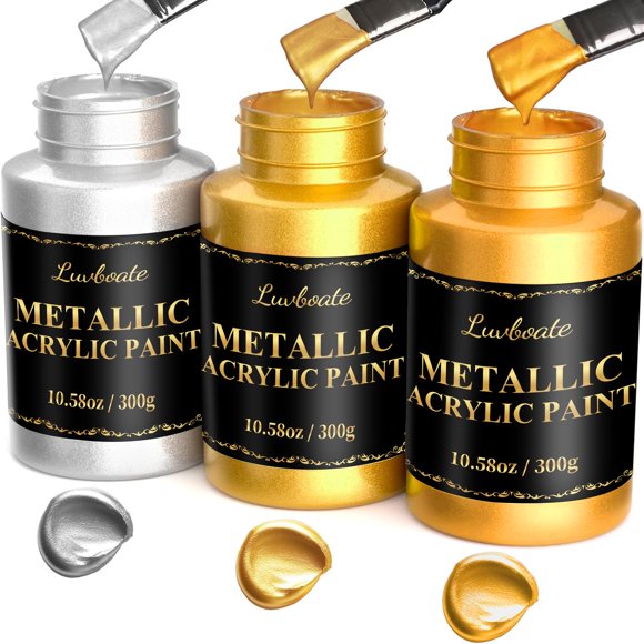 Pintura acrílica metálica LUVBOATE 3 colores 900 g no tóxica