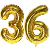 Globo Con Número Ebaijquo 36, Dorado, 36 Pulgadas, Para Decoración De Fiestas