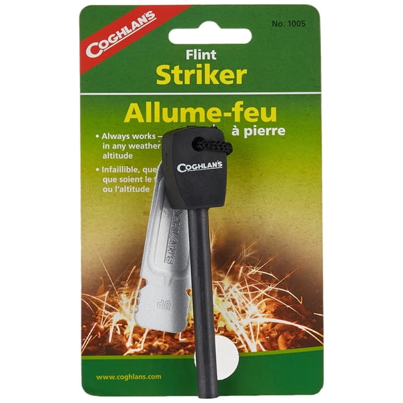 Fire Starter Coghlan's Flint Striker, impermeable, color negro