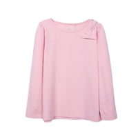 Pillin - Polera Niña Manga Larga Cinta En Hombro Y Perlas Palo Rosa