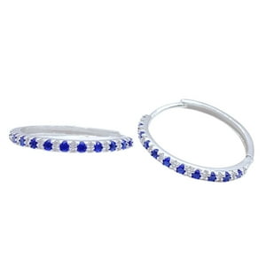 Nordvik London - Aros Argollas Circonitas Azules Y Blancas, Plata 925
