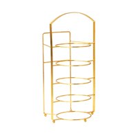 Magideal - Escurridor De Platos De Preparación, Estante De Almacenamiento De Platos De Acero Al Carbono De 5 Niveles, Decoración De La Habitación, Estante De Enc Oro