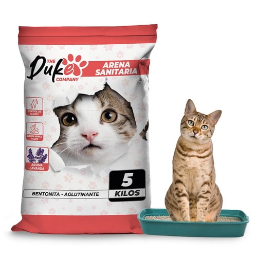 Arena Para Gato 5 Kilos Duke Bentonita Aglutinante Lavanda