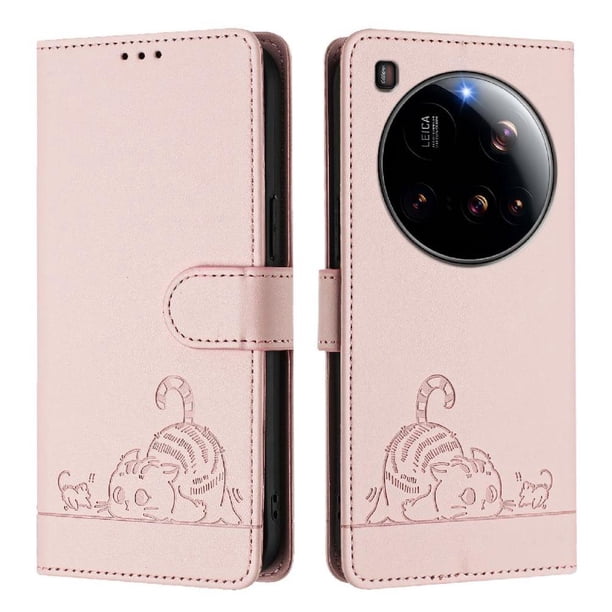 Funda tipo cartera FOXDOCK para Xiaomi 15 Ultra con soporte, ranuras, RFID, diseño de gato