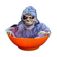 Magideal - Decoraciones De Halloween Cráneo Prop Esqueleto Resplandeciente Fantasma Espeluznante Plato De Fruta Decorativo Fantasma Difícil Para El Césped Casa Estiloc